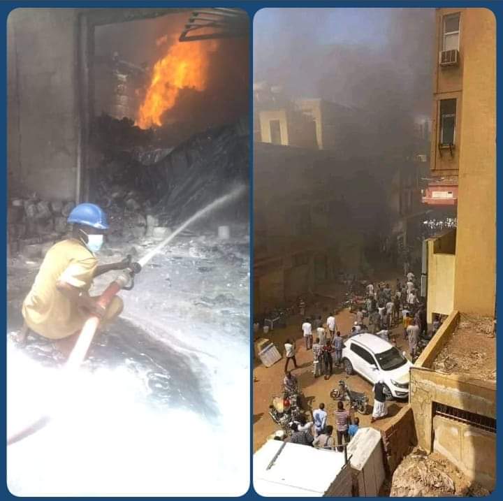 المسار نيوز الدفاع المدنى ولاية الخرطوم يسيطر على حريق كبير بعمارة السلام
